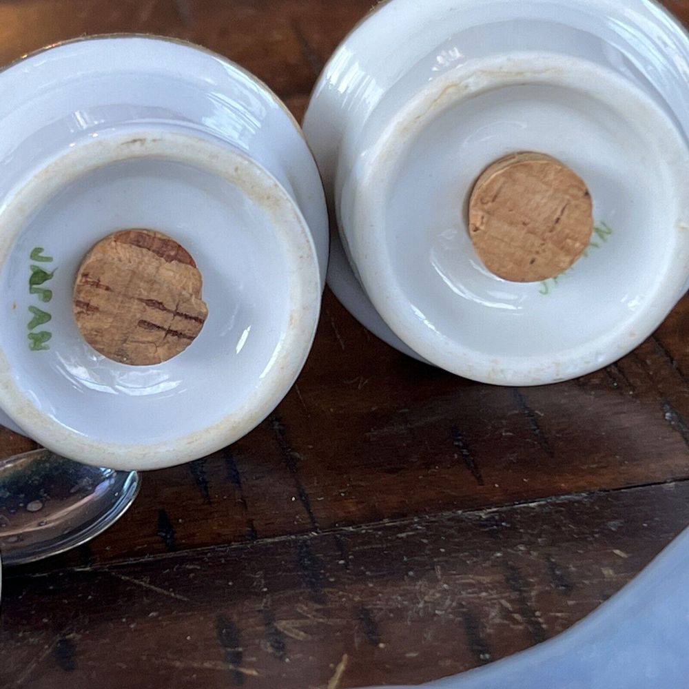 Vintage Lusterware Condiment Set Salt‎ Pepper Mustard Japan - Picture 12 of 14